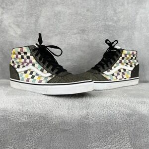 Vans Glitter Checkerboard Sk8-Hi 11 Women Black Multi High Top Skate Shoes